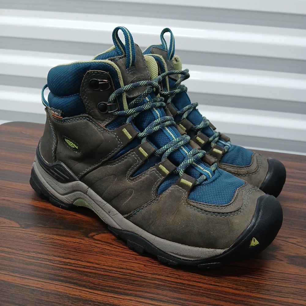 Keen Gypsum II Mid Hiking Boots Blue Gray Waterproof Lace Up Womens US 7